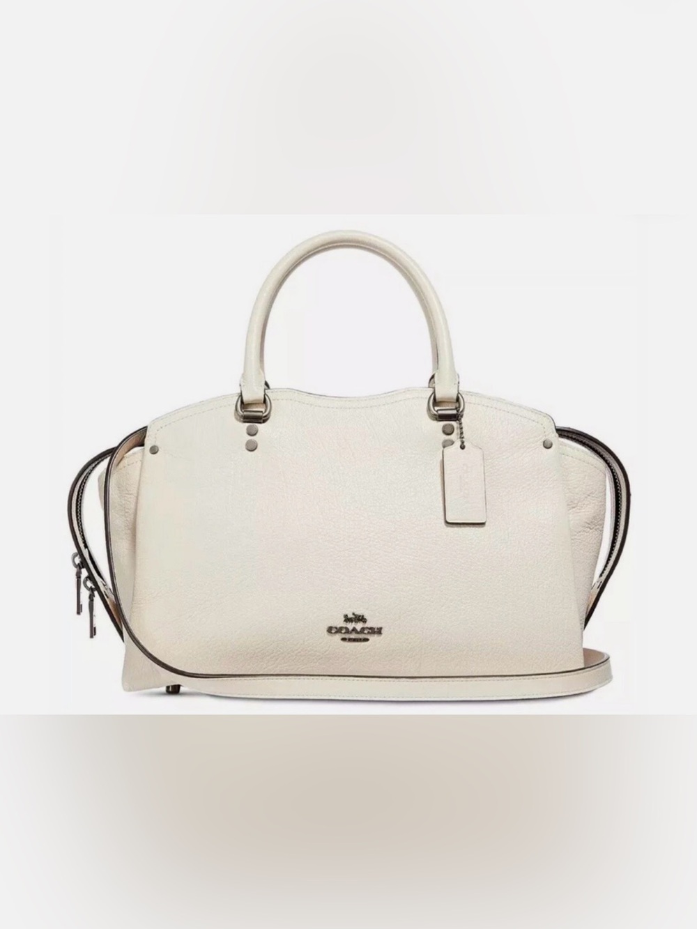 Coach Chalk Pebbled Leather Satchel with Removable Strap